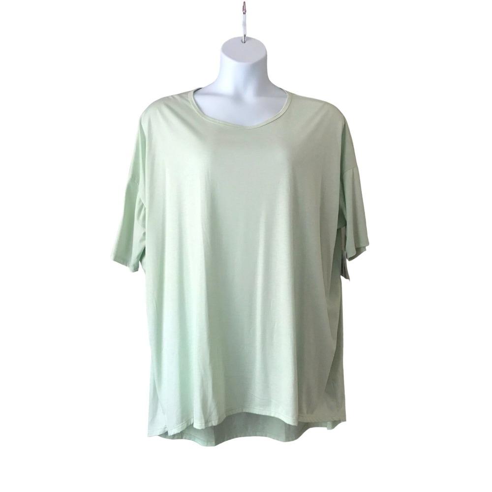 Lularoe Irma Tunic Sz 3XL 3X 26/28 solid mint green pastel Hi Lo Shirt Top NWT